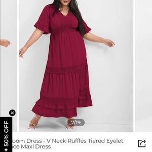 Bloomchic size 22-24 red maxi dress